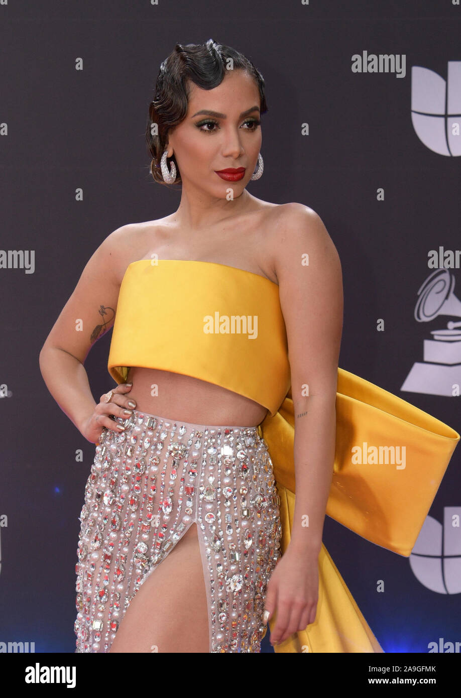 LAS VEGAS, NV - 14. NOVEMBER: Anitta am 20. Latin Grammy Awards in der MGM Grand Garden Arena in Las Vegas, Nevada am 14. November 2019. Credit: Damairs Carter/MediaPunch Stockfoto