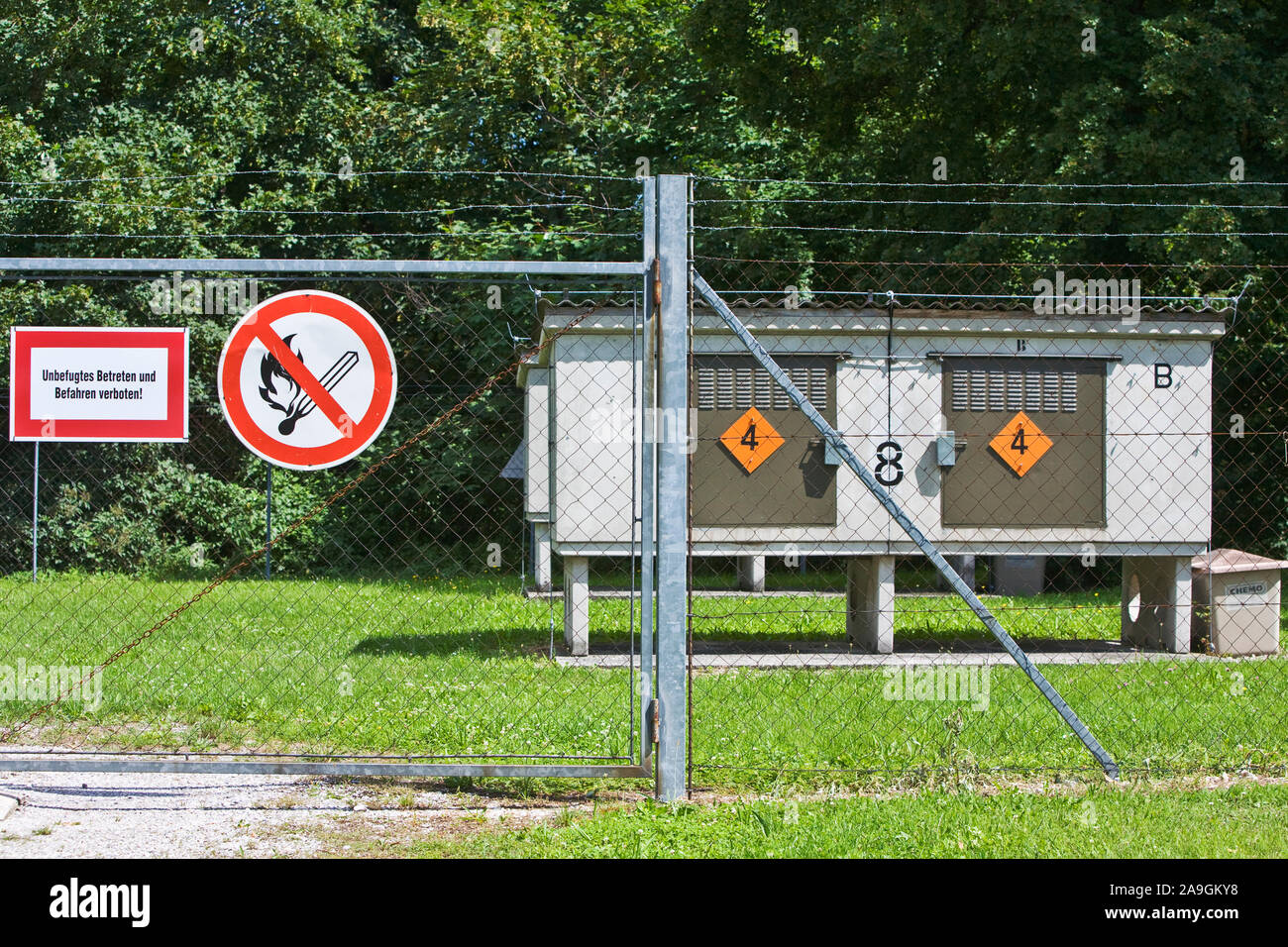 Munitionslager des Bundesheeres ˆSterreichische-munitionen der österreichischen Streitkräfte Stockfoto