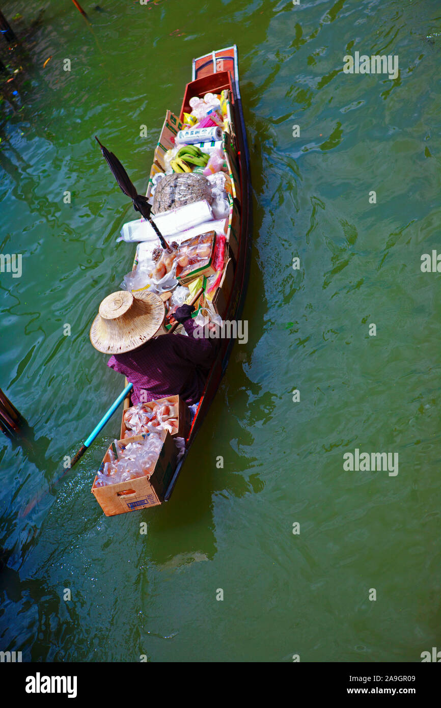 Asien, Thailand, Schwimmender Markt, Damnoen Saduak, Stockfoto