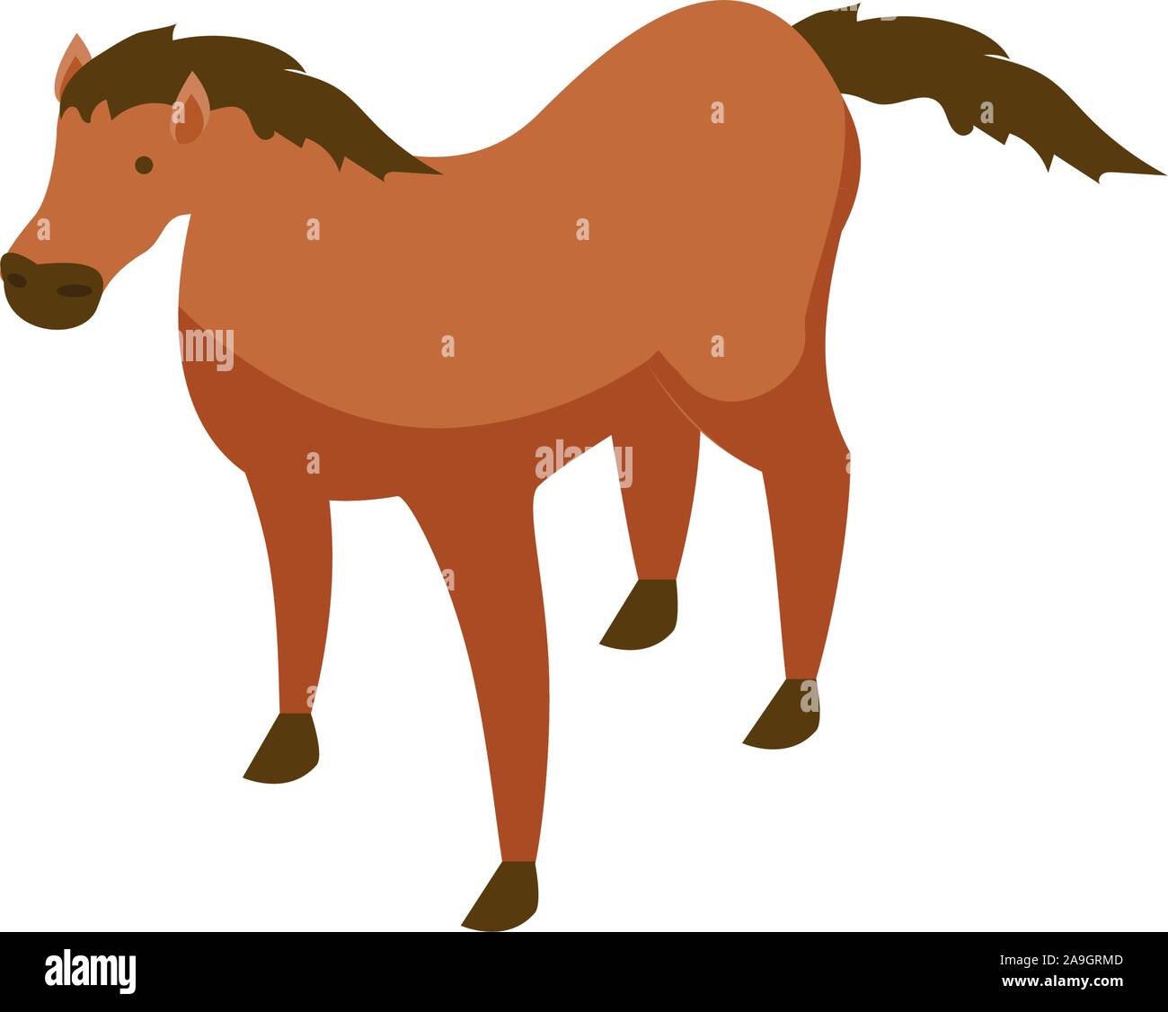 Pferd stehen auf weißen Hintergrund Vector Illustration Design Stock Vektor