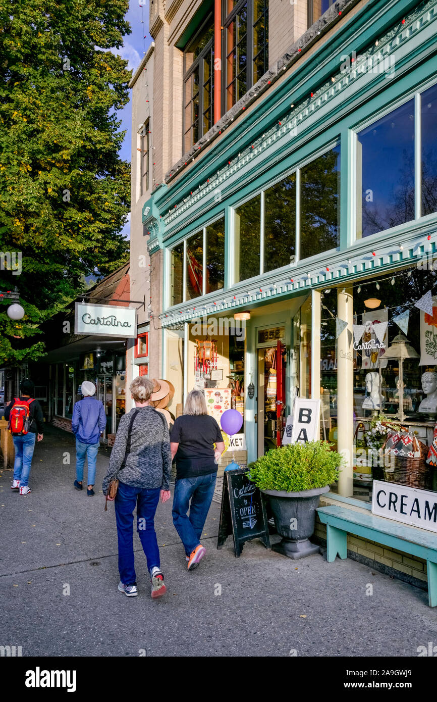 Baker Street, der historische Bezirk, Nelson, British Columbia, Kanada Stockfoto