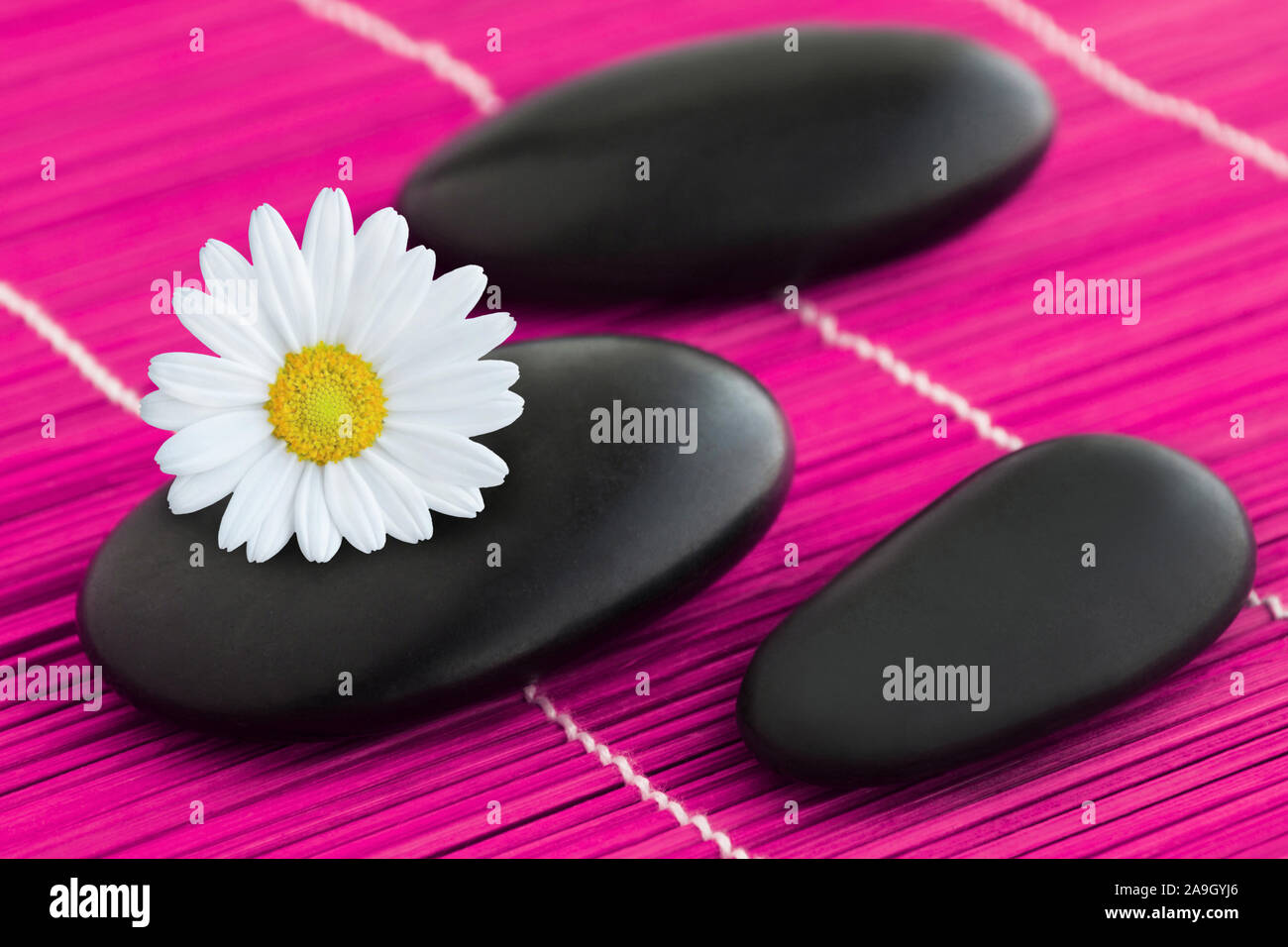 Wellness - Hot Stones Stockfoto