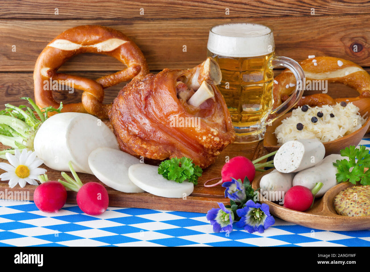 Deutsche bayerischen Essen und Trinken Stockfoto