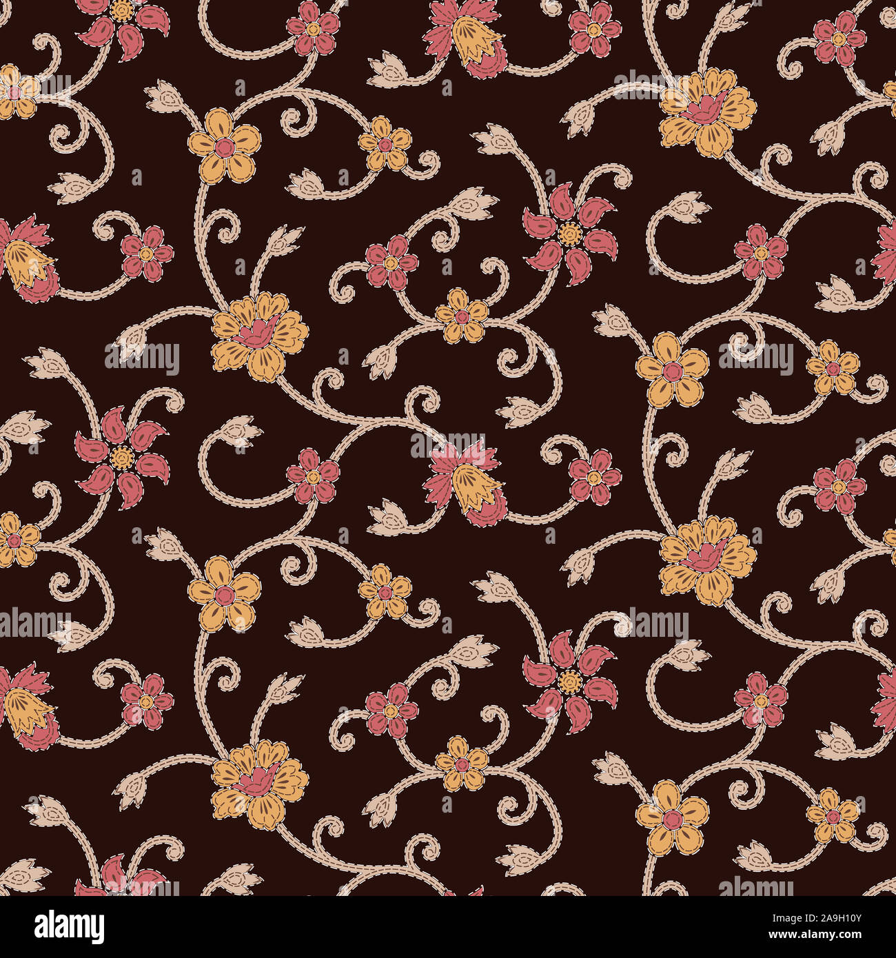 Nahtlose Bunte, mit Blumenmustern design Hintergrund Stockfoto