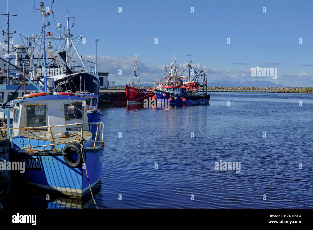 Boote im Hafen von Girvan, South Ayrshire, Schottland. Stockfoto