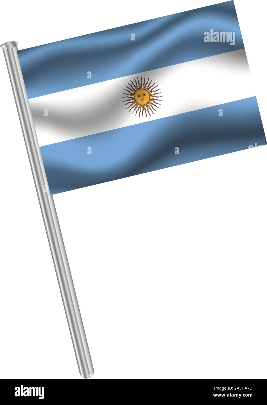 Die Flagge der Republik Argentinien. Die ursprünglichen Farben und Proportionen. Einfach Vector Illustration, aus Ländern Flag gesetzt. Stock Vektor