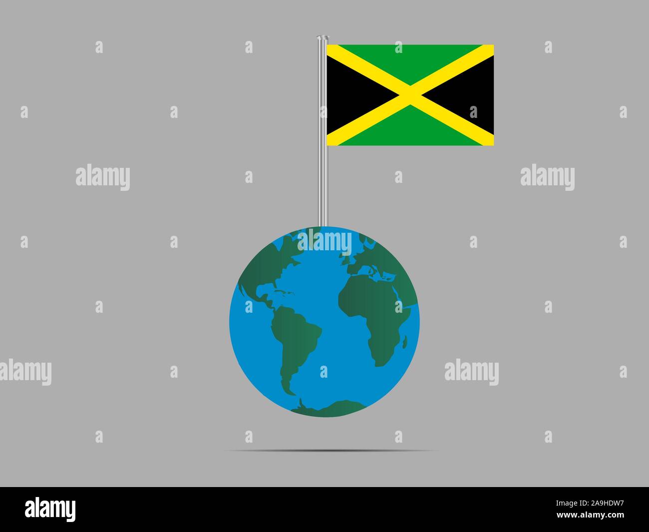 Flagge von Jamaika. Die ursprünglichen Farben und Proportionen. Einfach Vector Illustration, aus Ländern Flag gesetzt. Stock Vektor