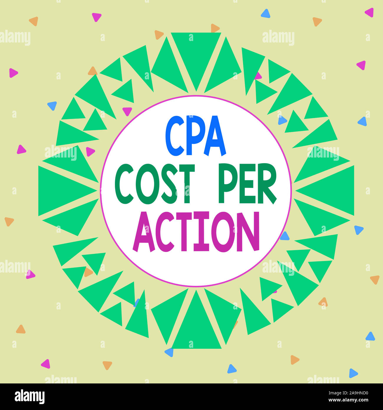 Wort schreiben Text CPA Kosten pro Aktion. Business foto Präsentation Kommission gezahlt, wenn der Benutzer klickt auf ein Affiliate Link Asymmetrische ungleichmäßig geformte Form Stockfoto