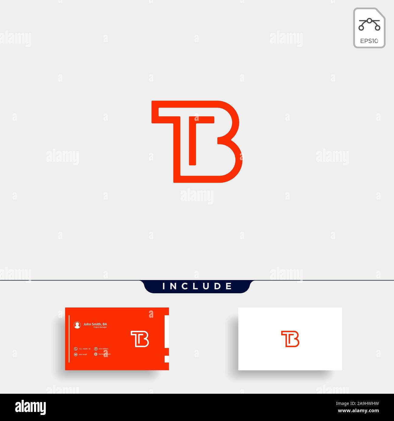 Schreiben TB BT T B Logo Design einfachen Vektor Stock Vektor
