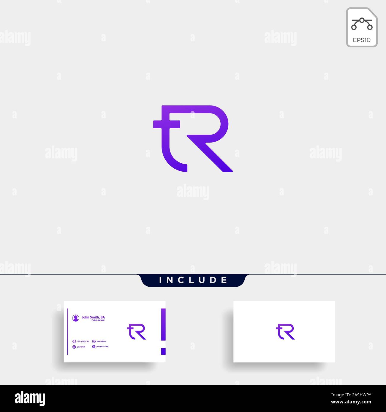 Schreiben TR RT R T-Logo Design einfachen Vektor Stock Vektor