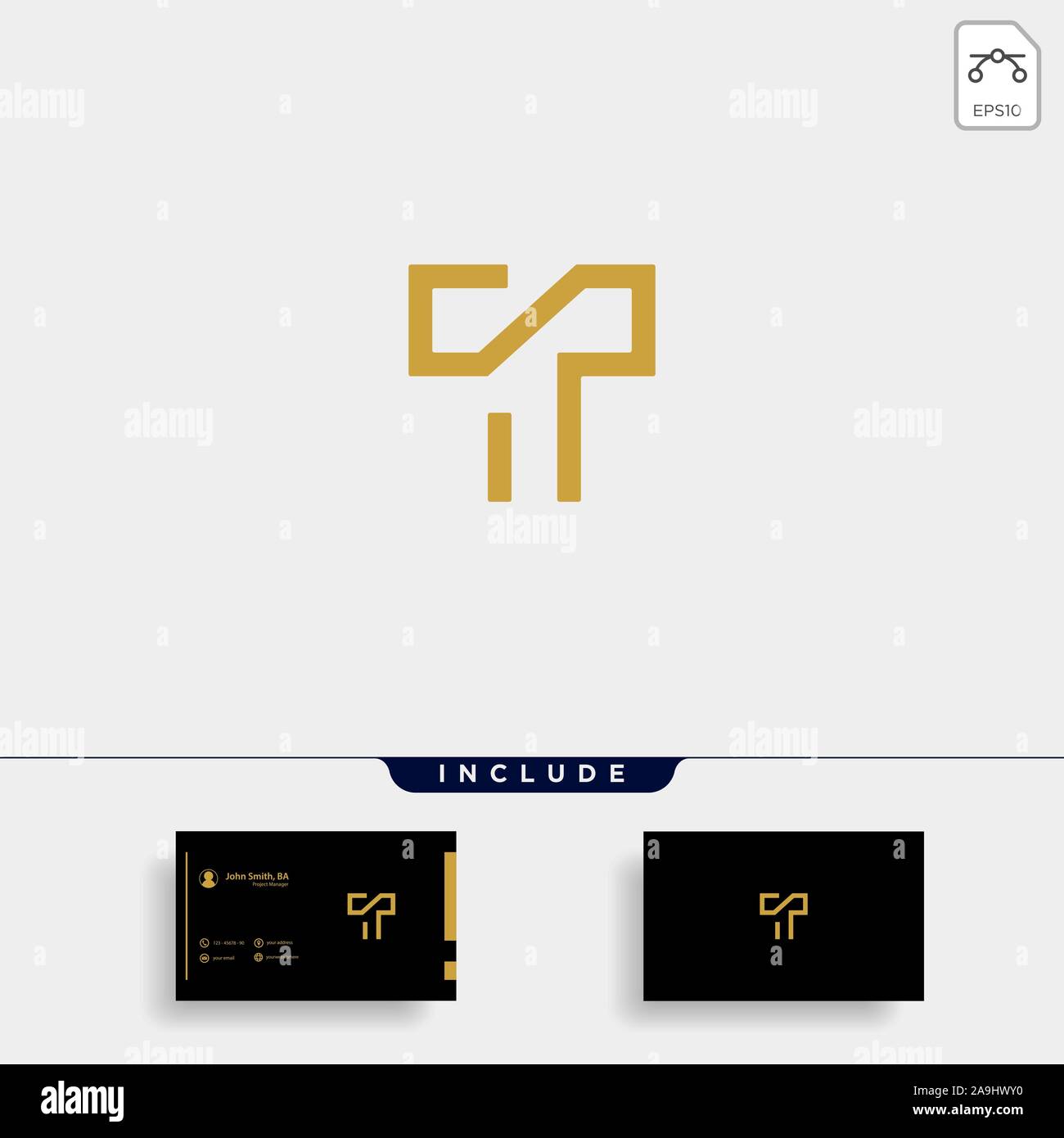 Buchstaben T TT Logo Design einfachen Vektor Stock Vektor