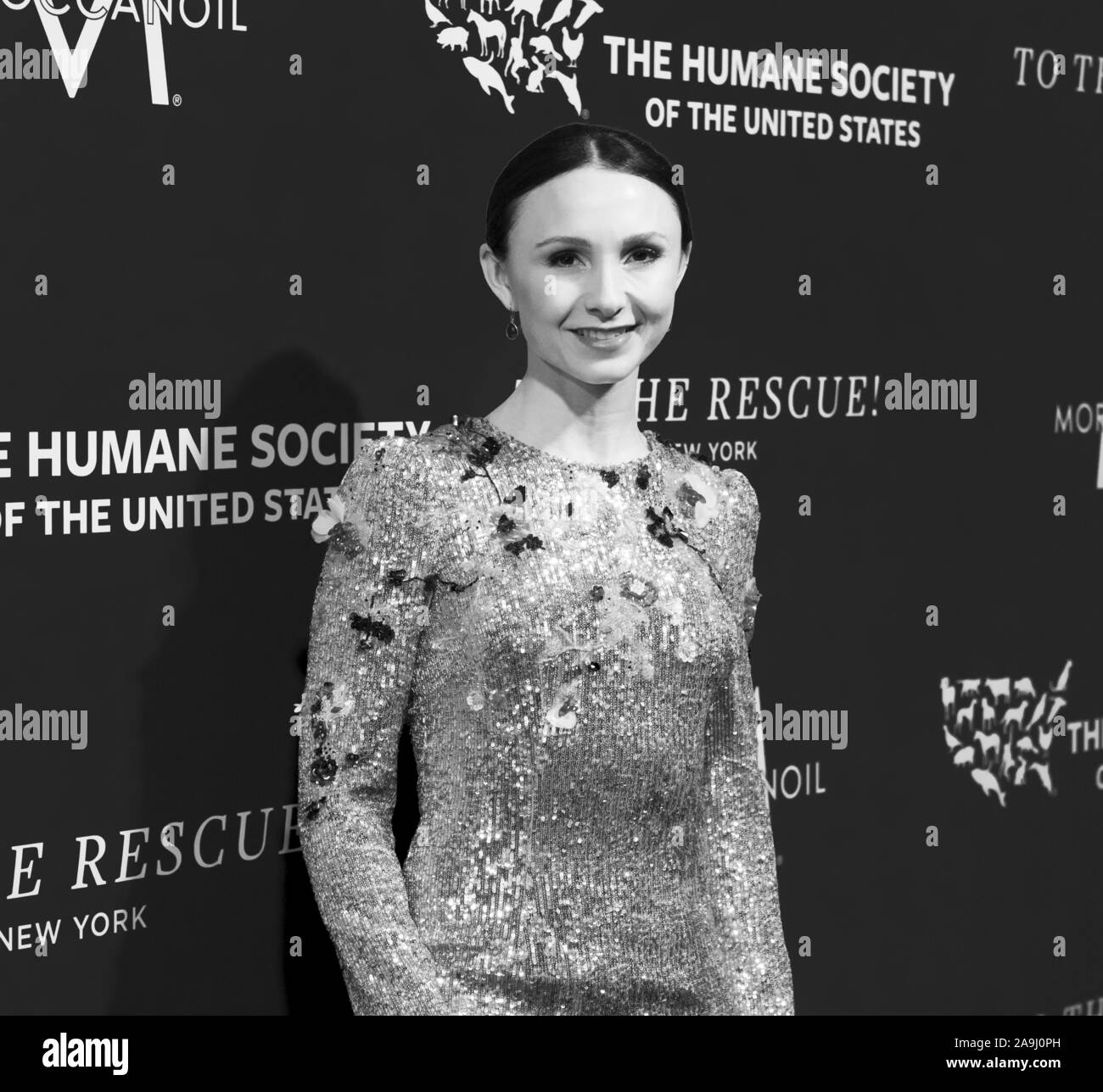 New York, NY - 15. November 2019: Georgina Bloomberg tragen Kleid von Monique Lhuillier besucht Humane Society der Vereinigten Staaten zur Rettung! New York Gala an Cipriani 42nd Street Stockfoto