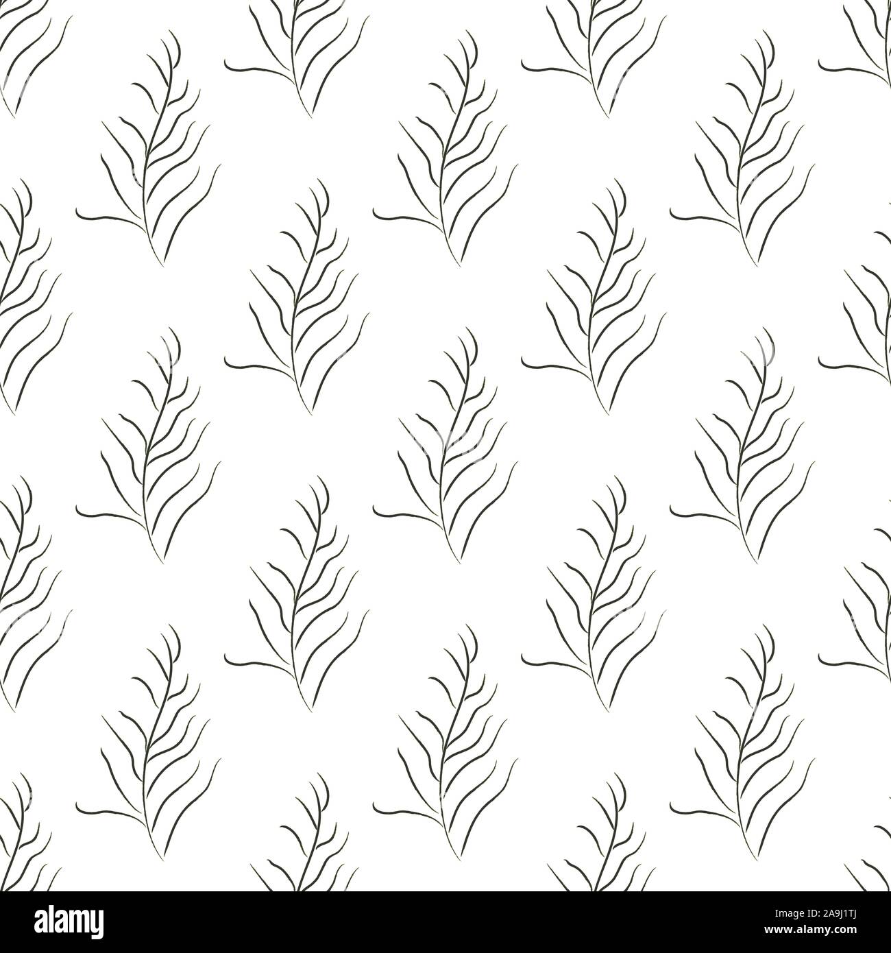 Nahtlose Algen nahtlose Muster. Moderne digitale Design. Marine, Sich wiederholendes Muster. Modern im skandinavischen Stil. Moderne Farben und Design. Stock Vektor