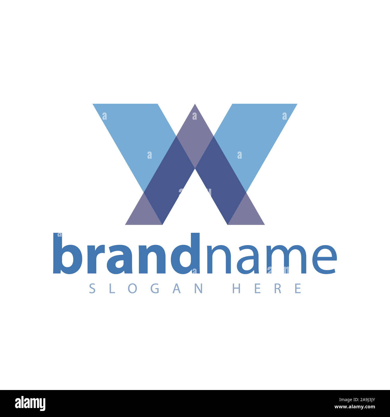 WA Schreiben abstrakte Farbe Logo Bestandsvorlage Stockfoto