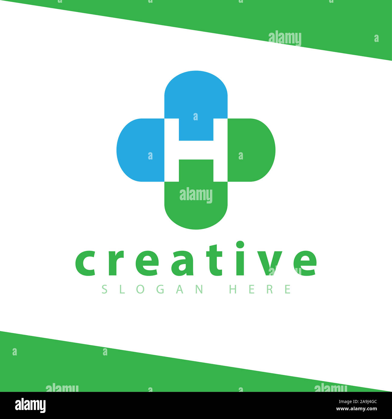 H schreiben Cross Medical Logo vector Template Stockfoto