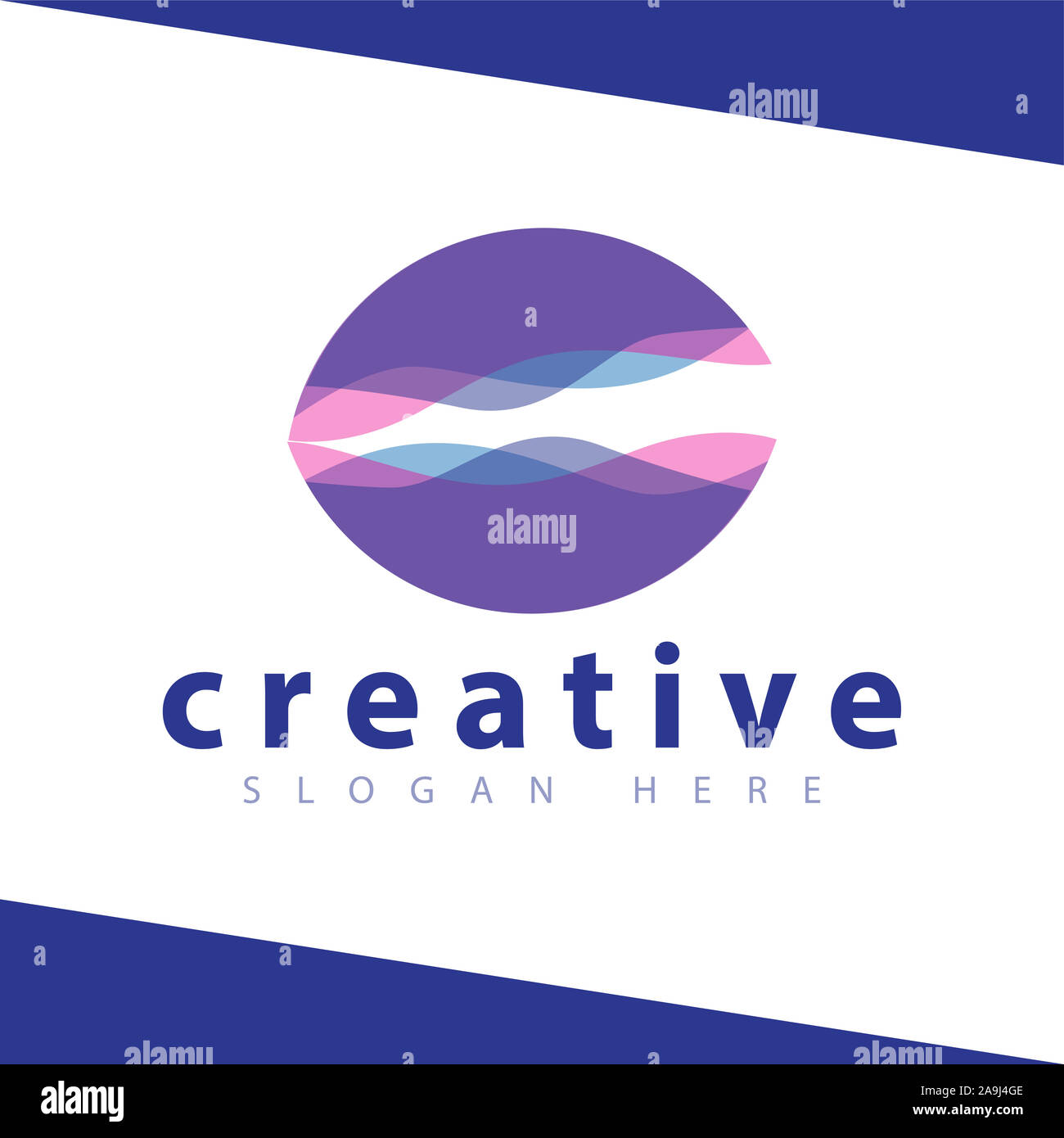 Clam Wave Farbe Logo vector Template Stockfoto
