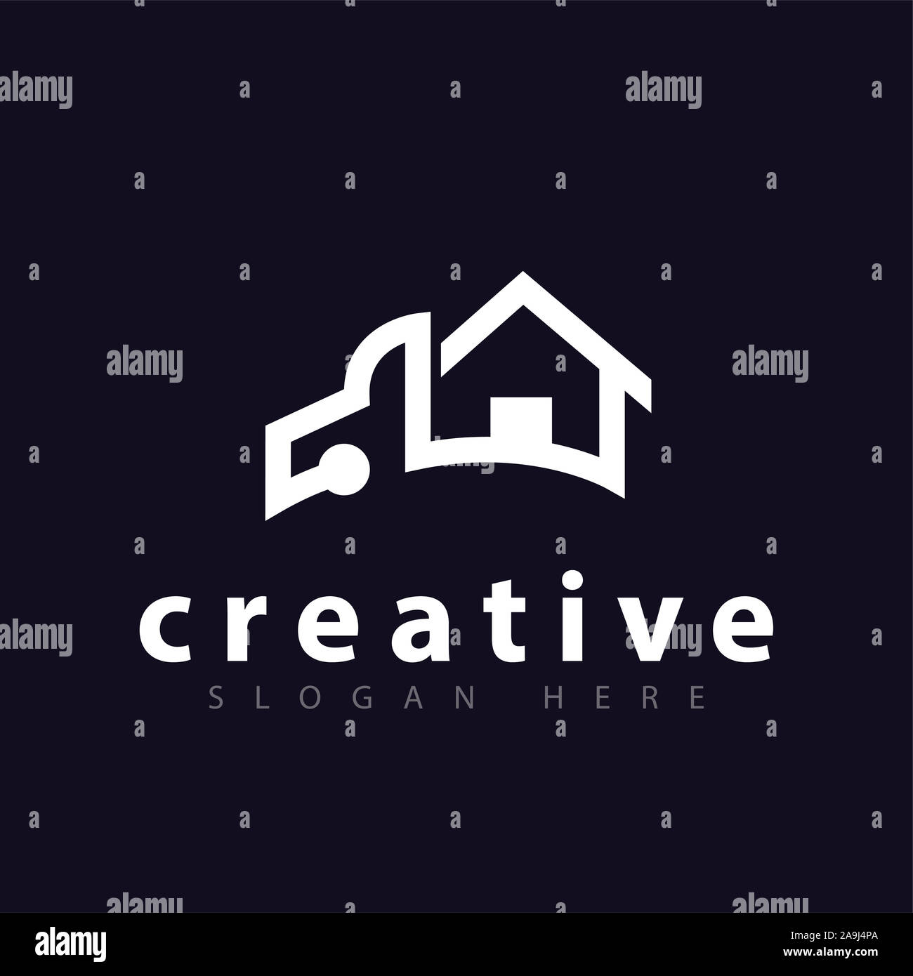 Home Car Logo Vektor Stockfoto