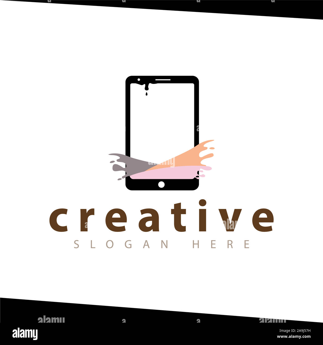 Flüssigkeit im Phone logo Vektor Stockfoto
