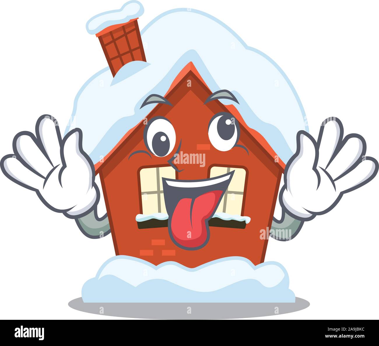 Geschenk winter Haus mit Charakter in Form bringen Stock Vektor