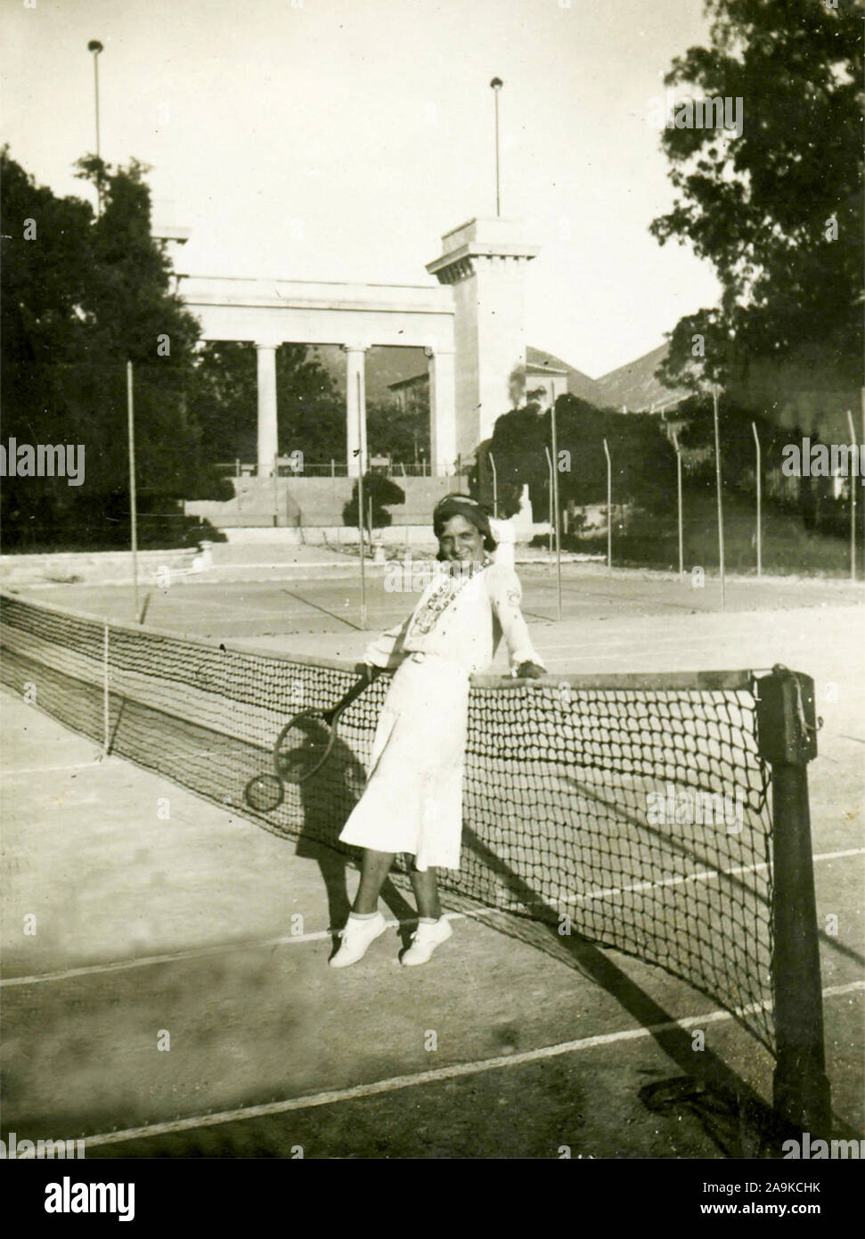 Frau Tennis spielen, Italien Stockfoto