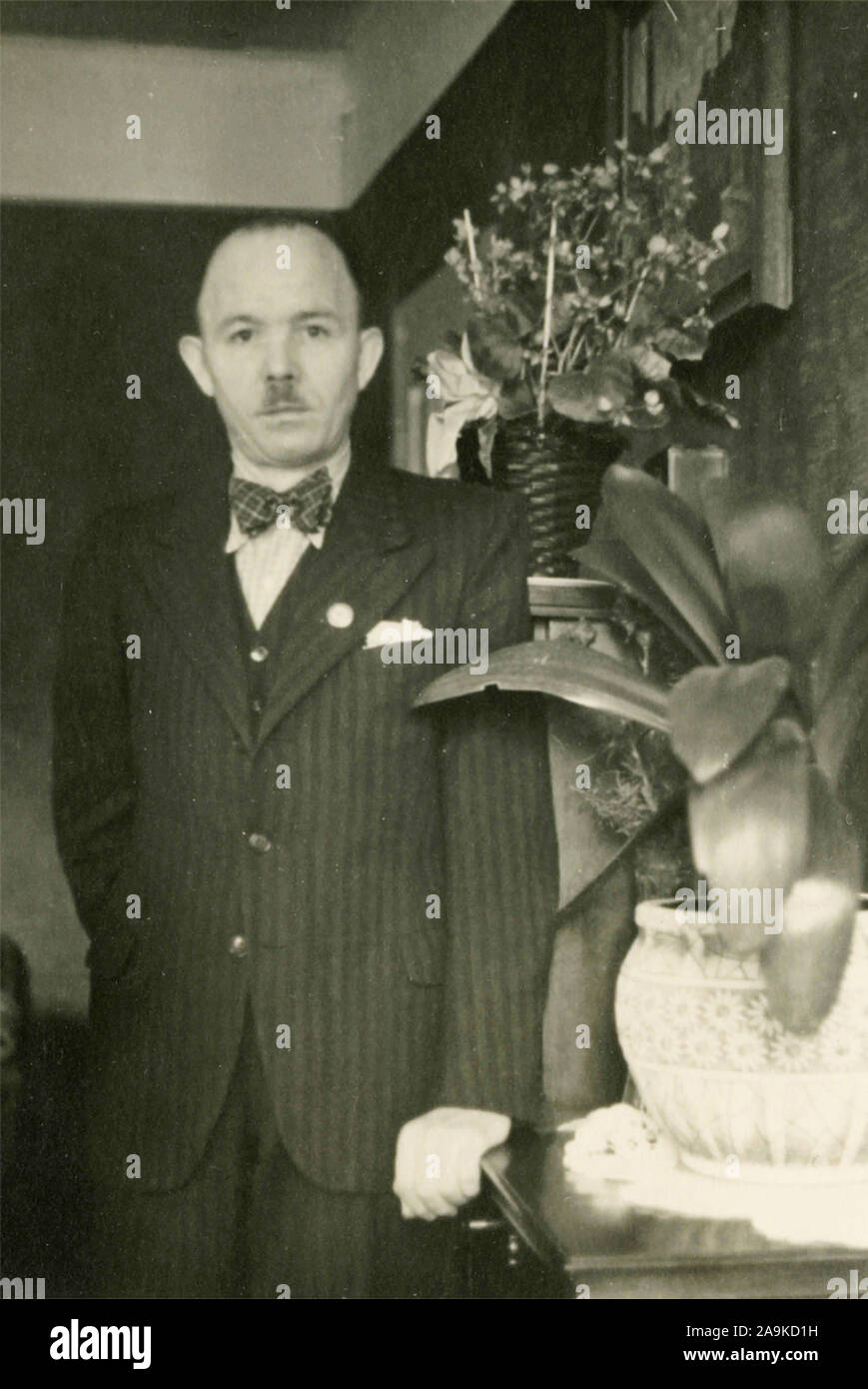 Der Mann mit der Hitlers Schnurrbart, Deutschland Stockfoto
