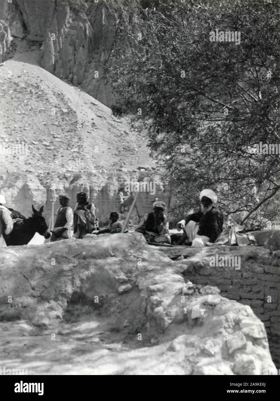 Bei einem Beduinen Camp in der Nähe von einem See Stockfoto