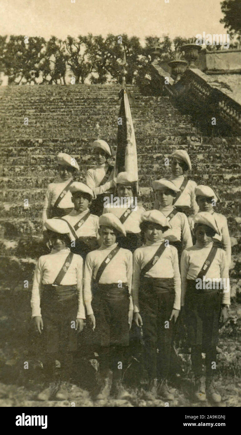 Die Gruppe der Kinder Sessariana Gymnastikmannschaft, Frascati, Italien Stockfoto