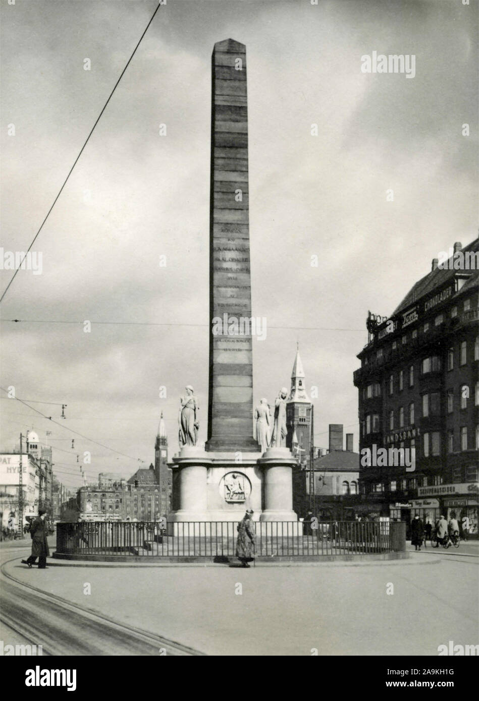 Der ägyptische Obelisk in Vesterbrogade, Kopenhagen, Dänemark Stockfoto