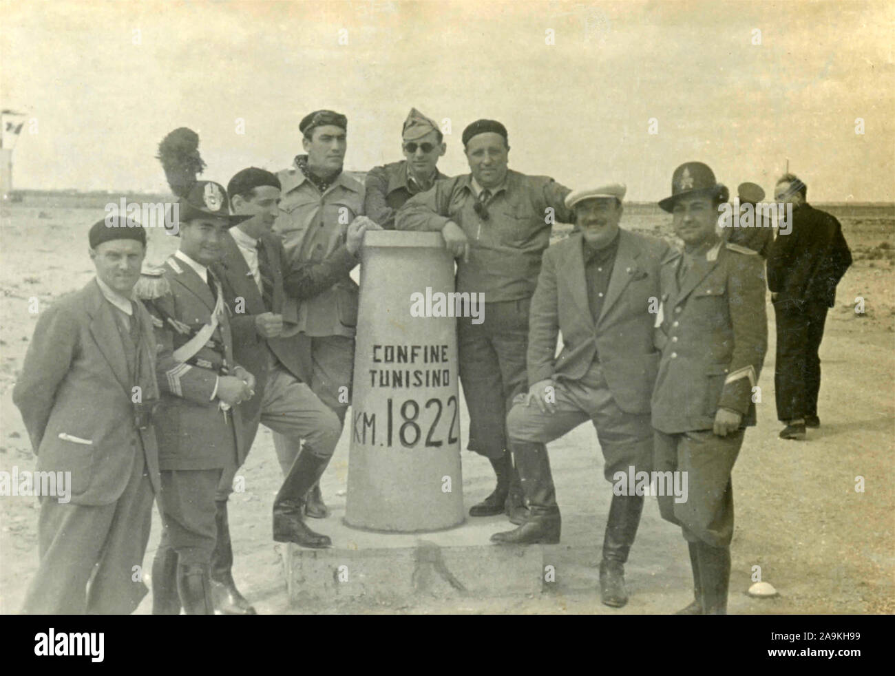 Eine Gruppe von italienischen Soldaten in Libyen Stockfoto