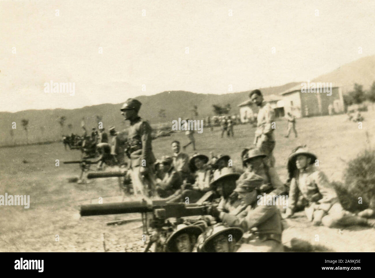 Italienischen Bersaglieri Armee Maschinengewehr in Ostafrika Stockfoto