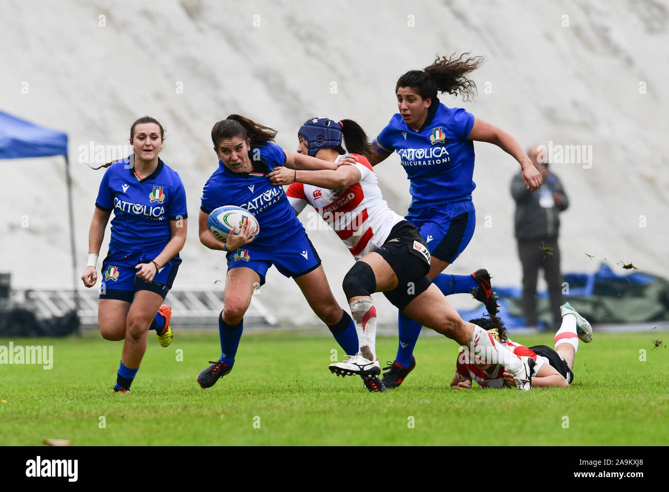 L'Aquila, Italien, 16. November 2019, Spieler während Frauen Rugby Test Match zwischen Italien und Japan während Test Match - Italien Frauen vs Japan - Italienisch Rugby Nationalmannschaft - Kreditkarten: LPS/Lorenzo Di Cola/Alamy leben Nachrichten Stockfoto