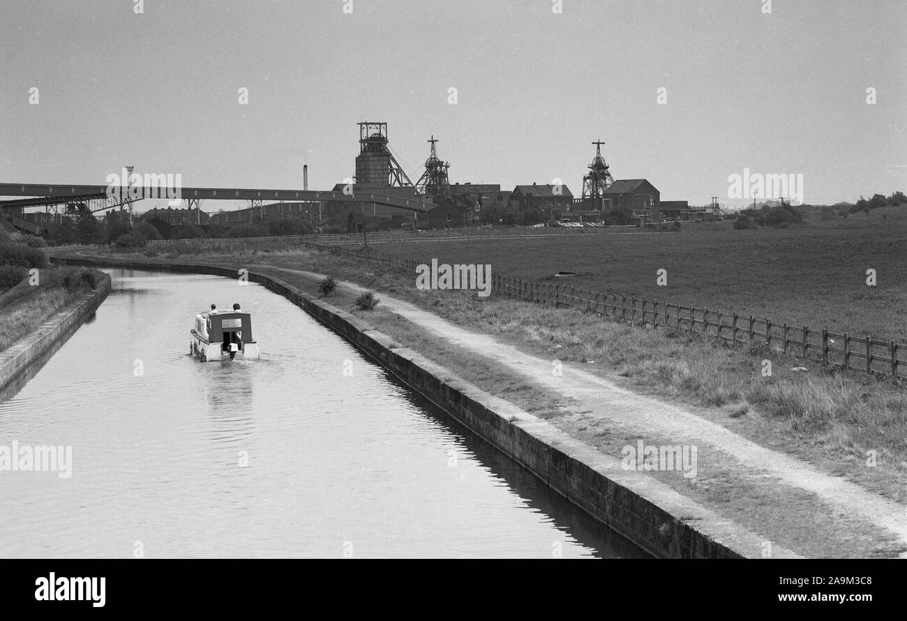 1989 Coal Mine, Wigan, neben Leeds/Liverpool Canal, Lancashire, North West England, Großbritannien Stockfoto