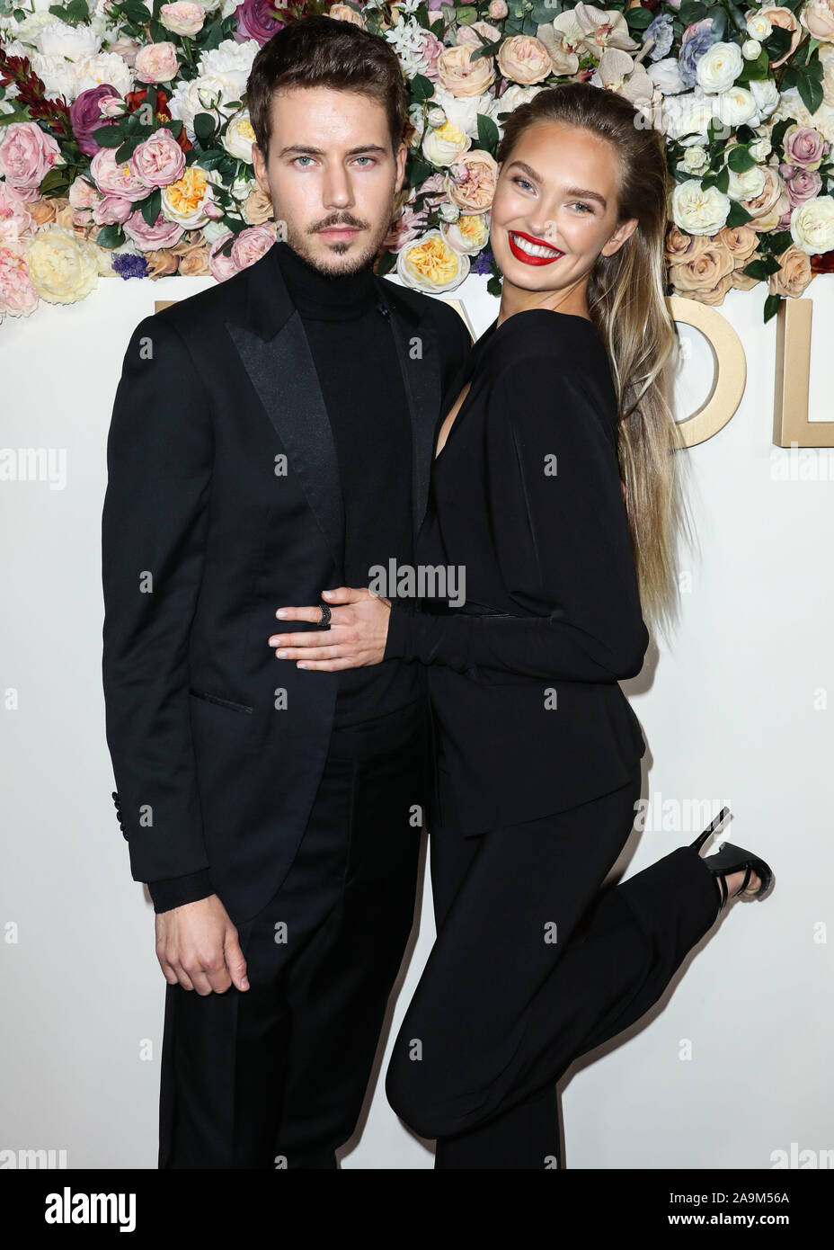 HOLLYWOOD, LOS ANGELES, Kalifornien, USA - 15. NOVEMBER: Laurens Van Leeuwen und Romee Strijd kommen an der 3. jährlichen#REVOLVEawards 2019 bei Goya Studios am November 15, 2019 in Hollywood, Los Angeles, Kalifornien, Vereinigte Staaten. (Foto von Xavier Collin/Image Press Agency) Stockfoto