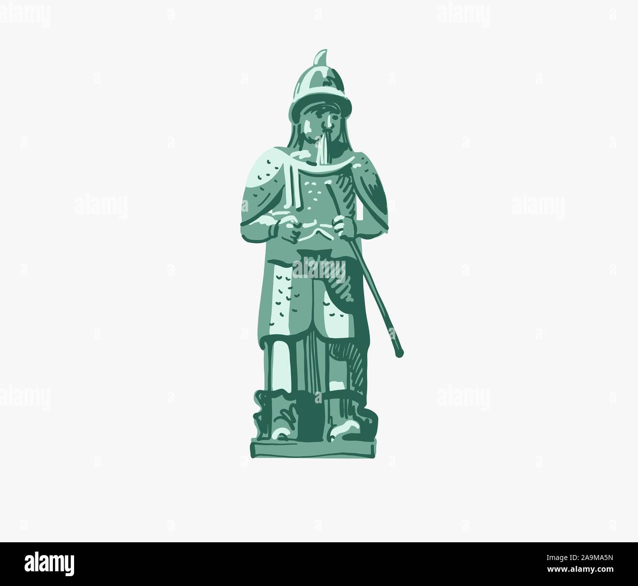 Statue von Admiral Yi Sun shin in Busan, Südkorea Stock Vektor