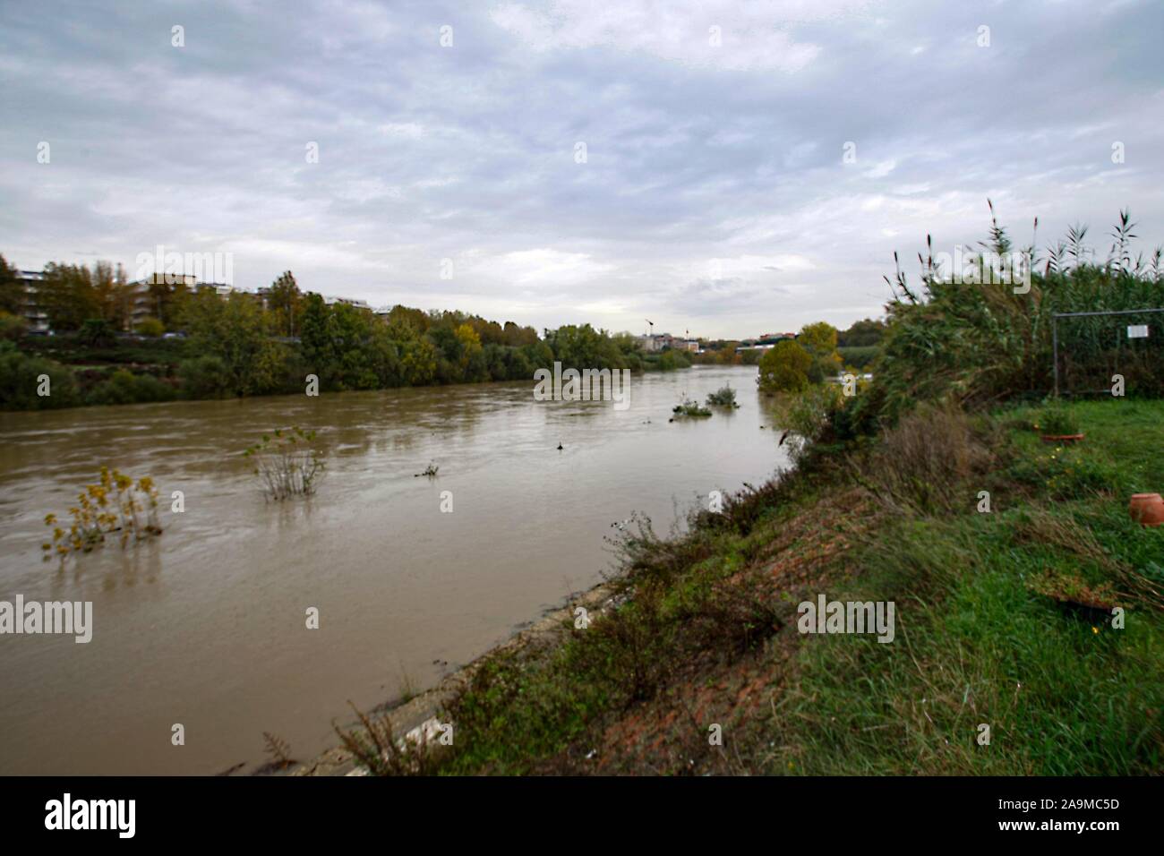 ROMA - PONTE MARCONI - FIUME TEVERE Stockfoto