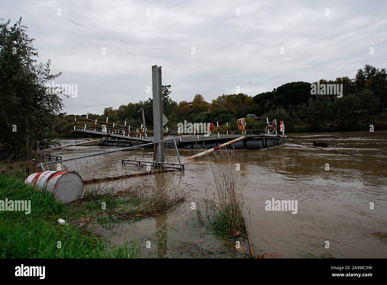 ROMA - PONTE MARCONI - FIUME TEVERE Stockfoto