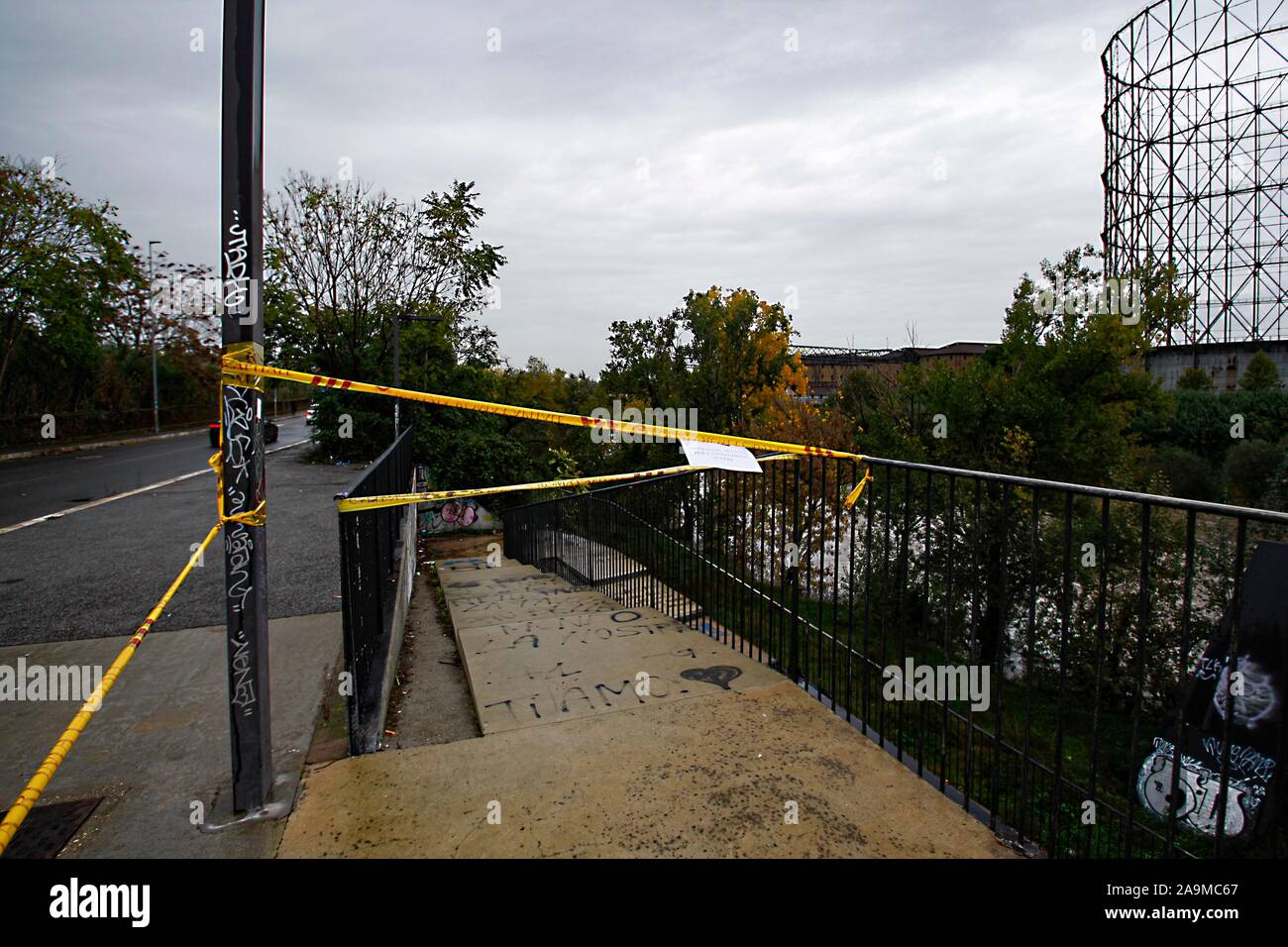 ROMA - PONTE MARCONI - FIUME TEVERE Stockfoto