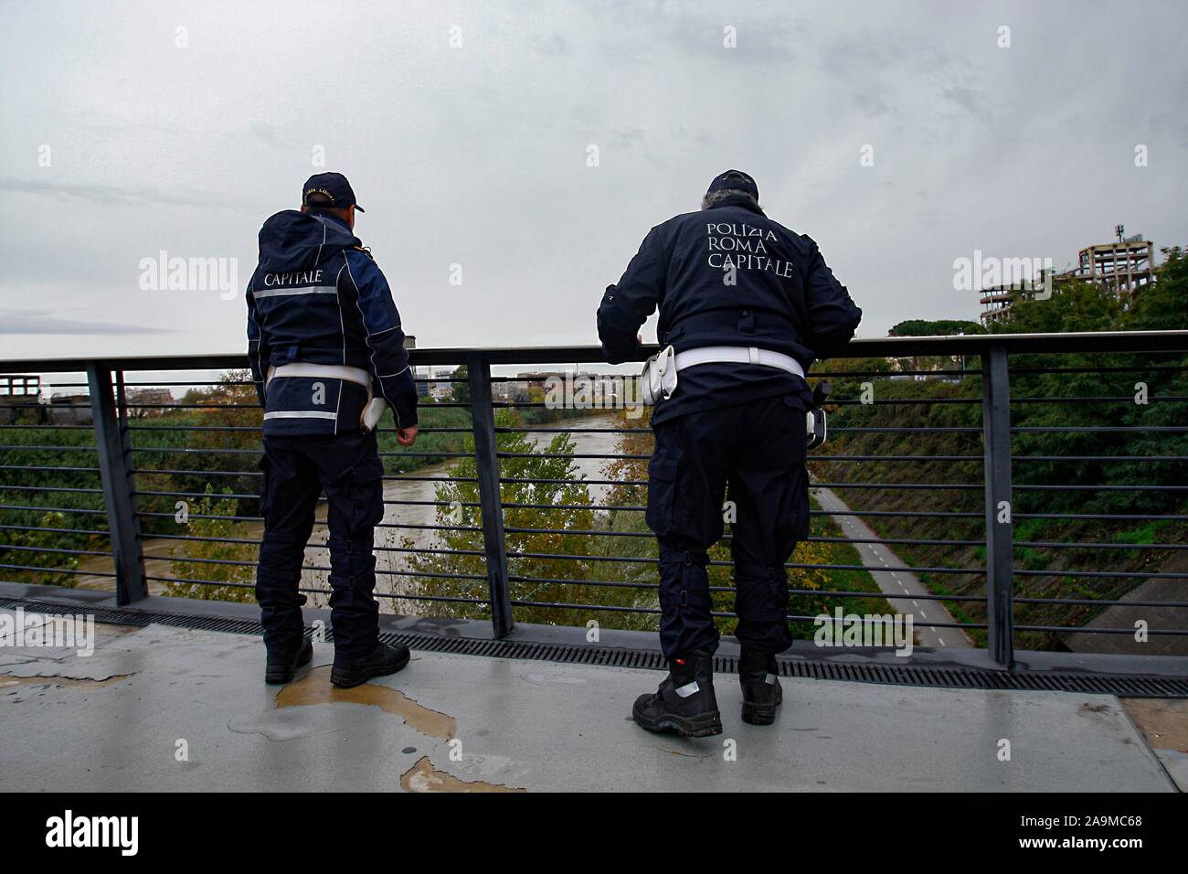 ROMA - PONTE MARCONI - FIUME TEVERE Stockfoto