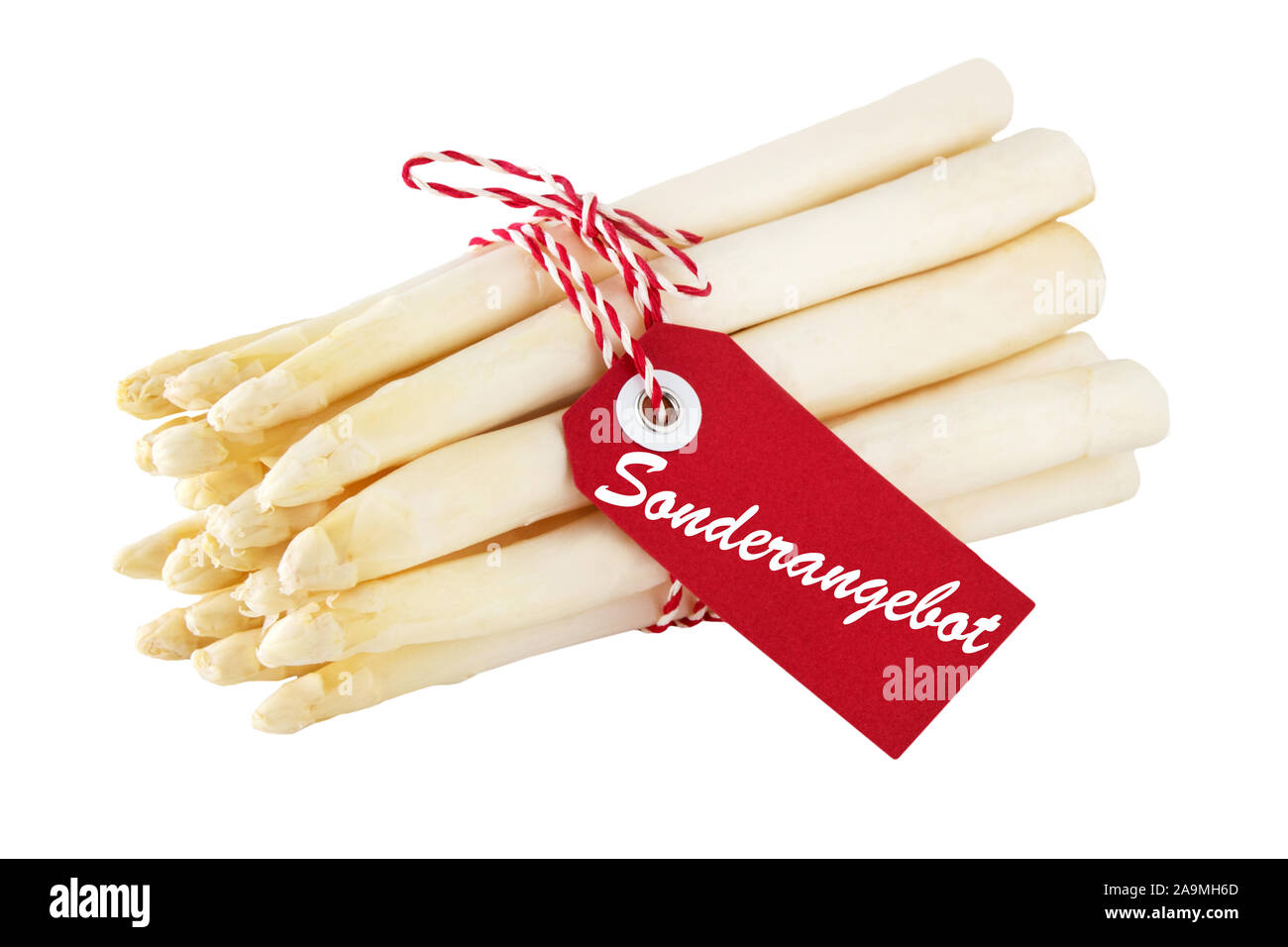 Deutsche Angebot Weisser Spargel mit Red Label Stockfoto