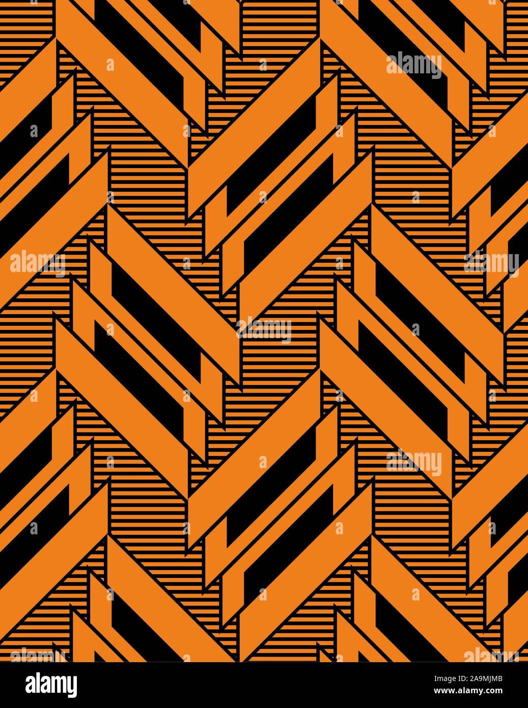 Diagonal orange farbigen Formen. Nahtlose geometrische Muster. Linien, Streifen. Drucken aus Stoff oder Papier. - Vektor Stock Vektor