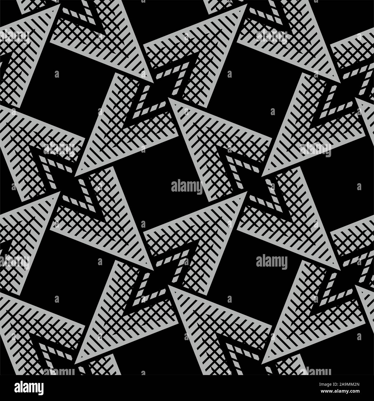 Schwarz und grau Karo Muster. Diagonale Dreiecke Hintergrund. Nahtlose geometrischen Drucken. - Vektor Stock Vektor