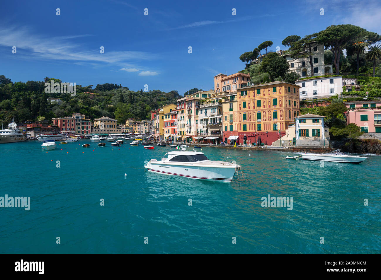 Portofino der Italienischen berühmten Fischerdorf und Ferienort - Reisen in Italien, Europa Stockfoto