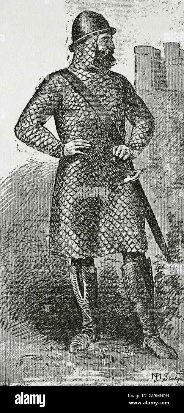 Frühe Mittelalter. Der iberischen Halbinsel. Edle Westgoten. Gravur. Museo Militar, 1883. Stockfoto