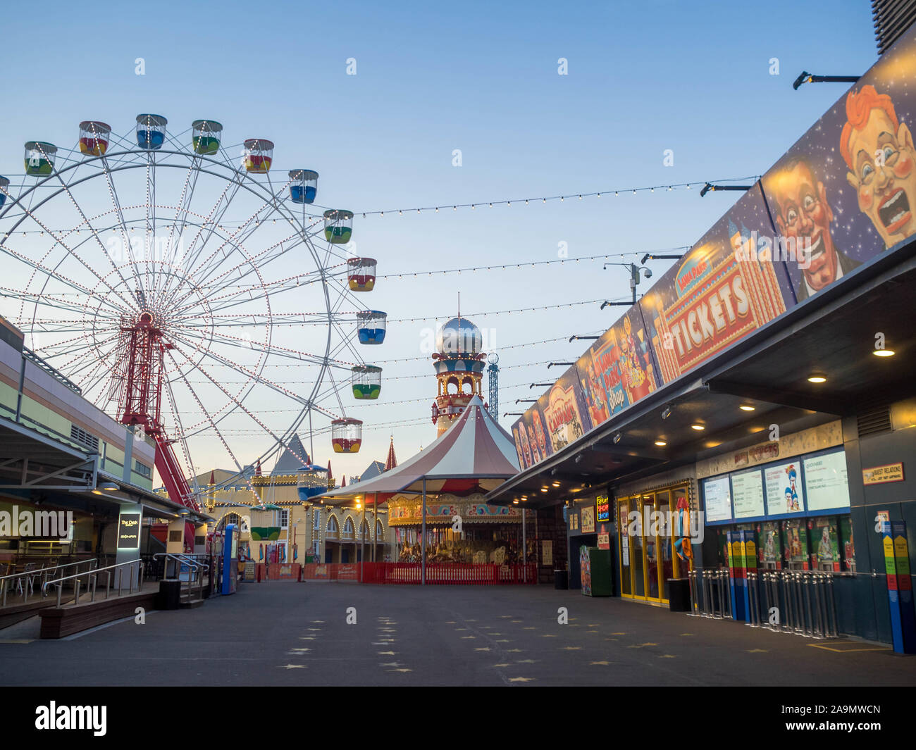 Einsame Luna Park Sydney Stockfoto