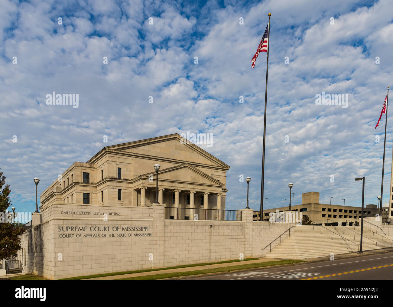 Jackson, MS/USA - November 4, 2019: der Oberste Gerichtshof von Mississippi Gebäude in Jackson, MS entfernt Stockfoto