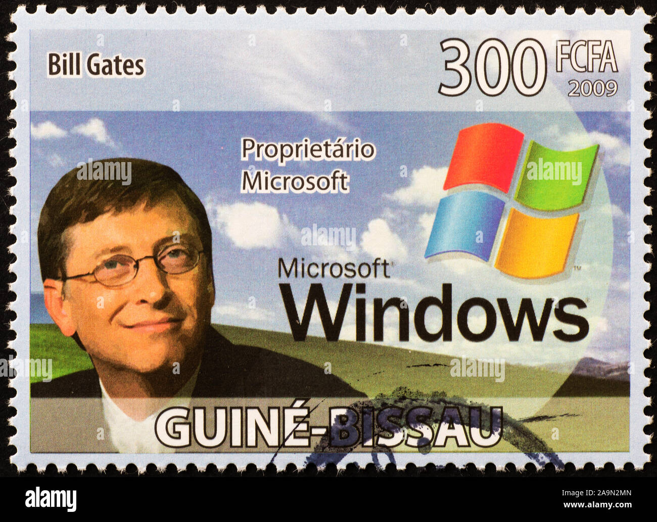 Bill Gates, Gründer von Microsoft Corporation, auf Briefmarke Stockfoto