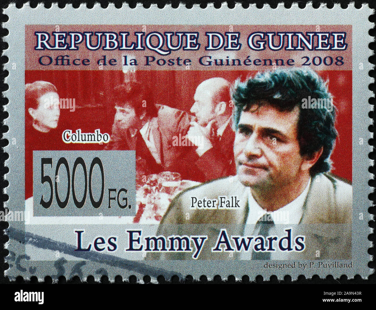Peter Falk als Columbo auf Briefmarke Stockfoto