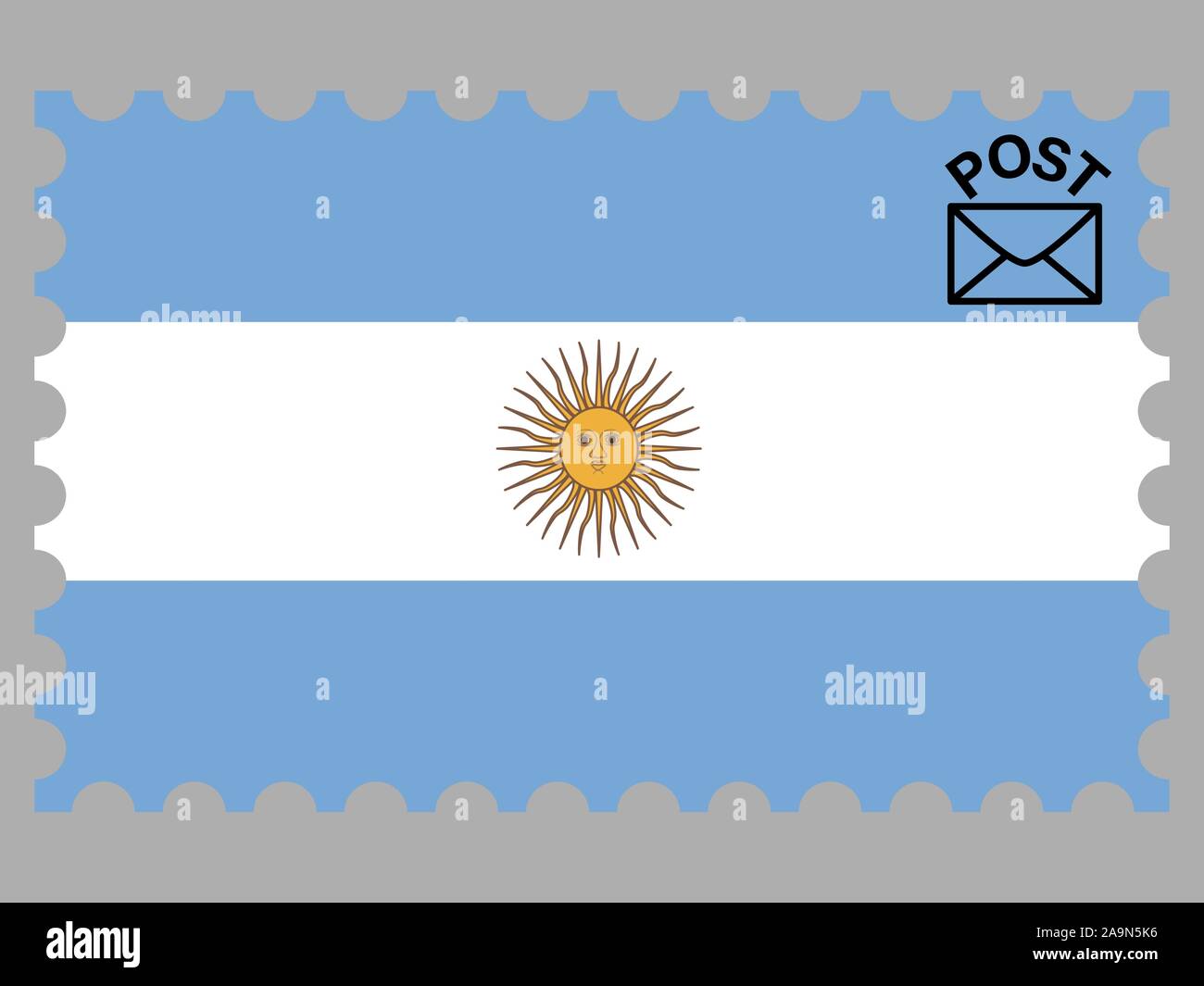 Die Flagge der Republik Argentinien. Die ursprünglichen Farben und Proportionen. Einfach Vector Illustration, aus Ländern Flag gesetzt. Stock Vektor