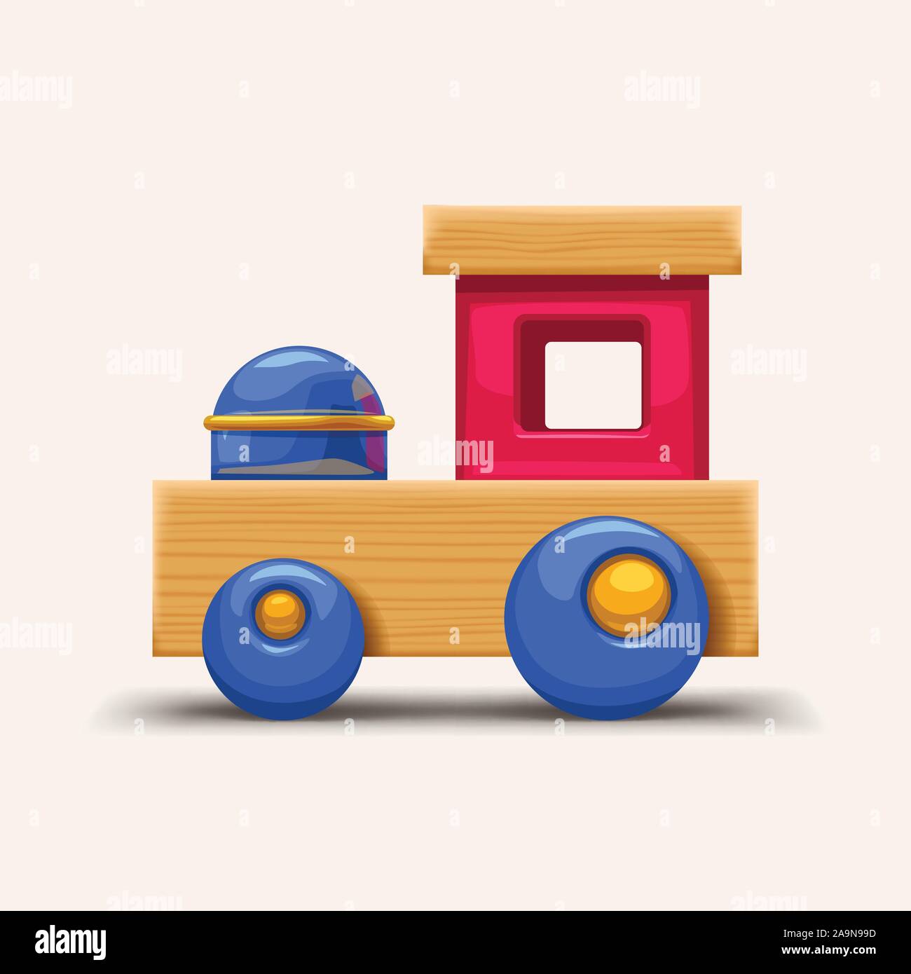 Holz- bunten Zug Spielzeug Stock Vektor