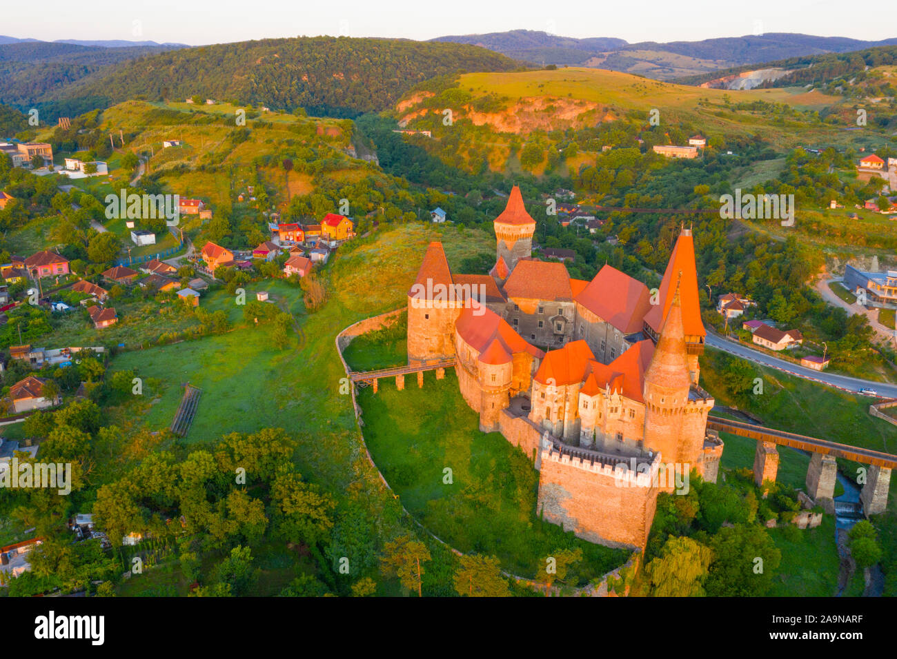 Corvin Schloss, Siebenbürgen, Rumänien, von 1456, in dem 17. Jahrhundert im gotischen Reniassance, Vlad the Impaler war hier inhaftiert Stockfoto